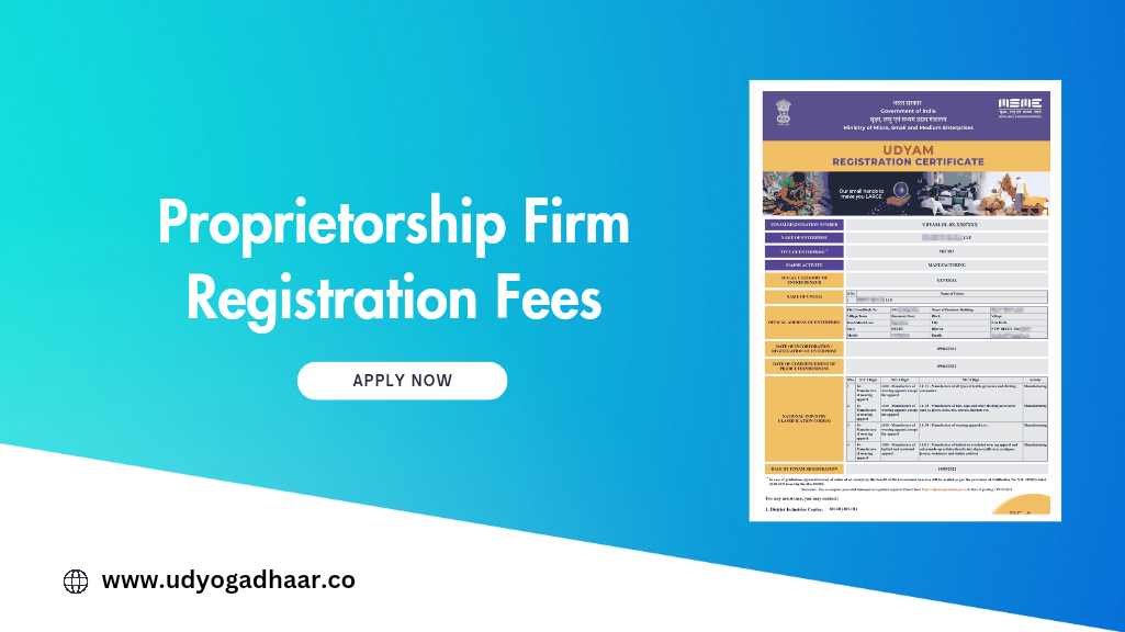 Proprietorship Firm Registration Fees